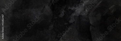 Elegant black background illustration with vintage grunge texture and dark gray charcoal color paint. Black stone concrete texture background anthracite panorama banner long landscape.