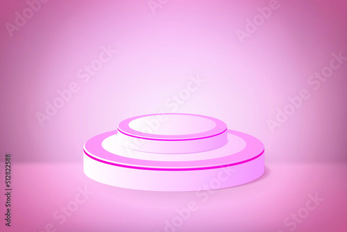 pink 3D podium