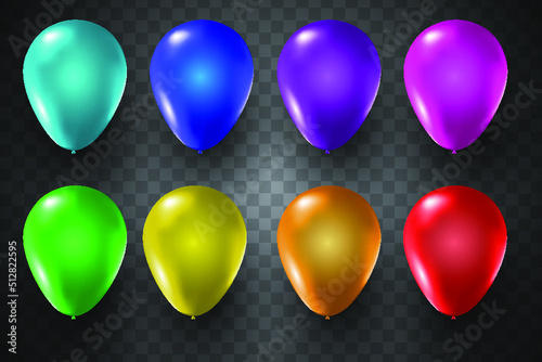 set of 3d colorful Baloons