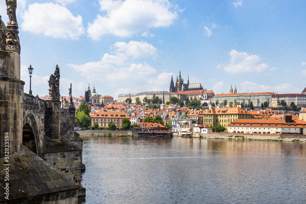 The old town, St. Vitus Cathedral, and Prague Castle, Czech Republic