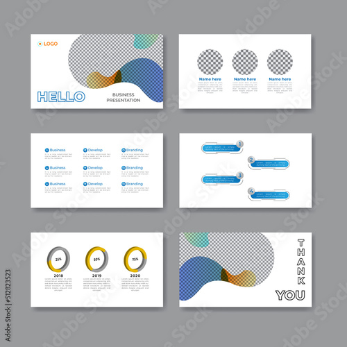 Business presentation slide corporate templates set. Use for modern keynote presentation background, brochure, website, slide, landing page, annual report, company profile, flyer, banner.