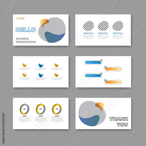 Business presentation slide corporate templates set. Use for modern keynote presentation background, brochure, website, slide, landing page, annual report, company profile, flyer, banner.