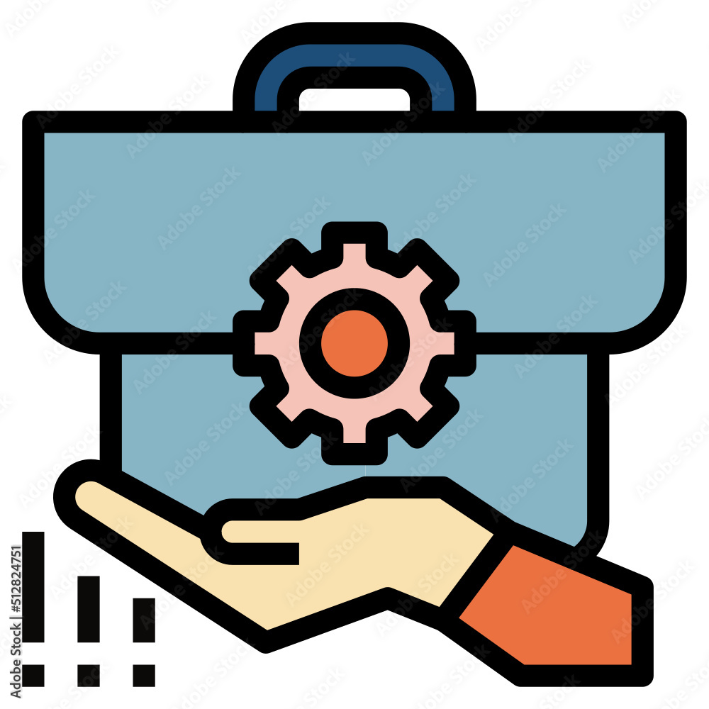 management system outline filled coloricon