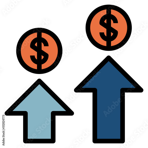 compensation & benefits outline filled color icon