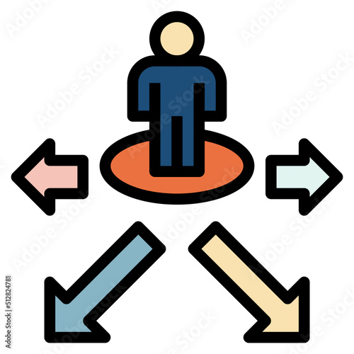 director manager outline filled color icon