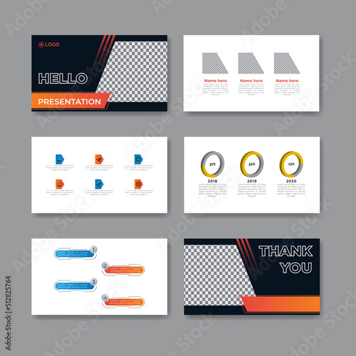 Business presentation slide corporate templates set. Use for modern keynote presentation background, brochure, website, slide, landing page, annual report, company profile, flyer, banner.