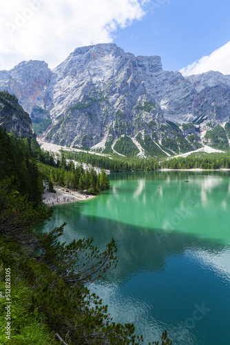 Fototapeta Naklejka Na Ścianę i Meble -  Lago di Braies, beautiful lake in the Dolomites