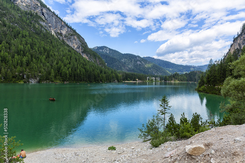 Fototapeta Naklejka Na Ścianę i Meble -  Lago di Braies, beautiful lake in the Dolomites