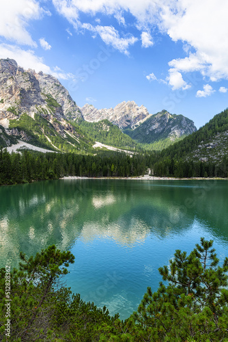Lago di Braies, beautiful lake in the Dolomites © lapas77