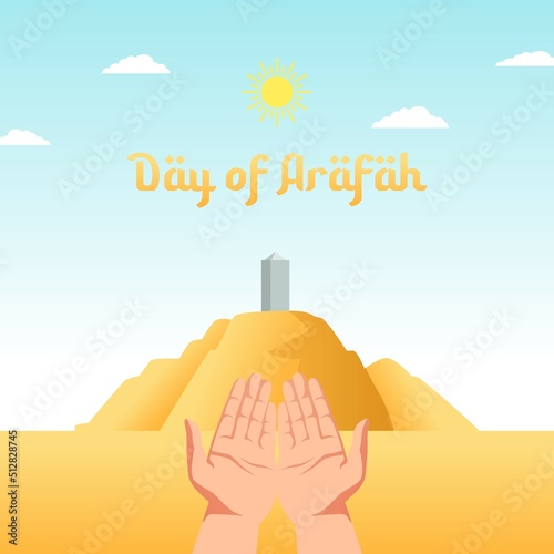 vector graphic of arafah day good for day of arafah celebration. flat design. flyer design.flat illustration. photo