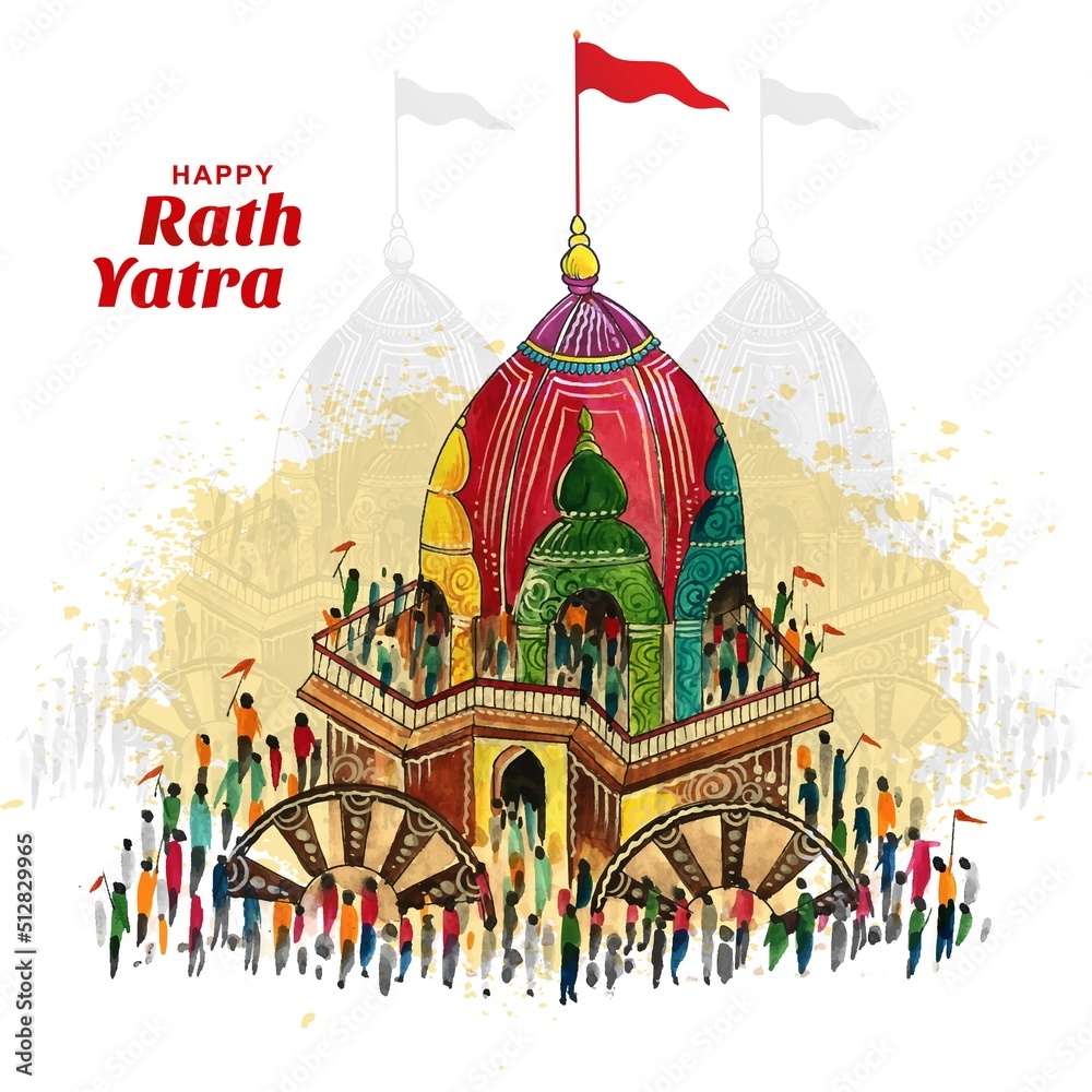 Figurative Composition Drawing for Rath Yatra Celebration