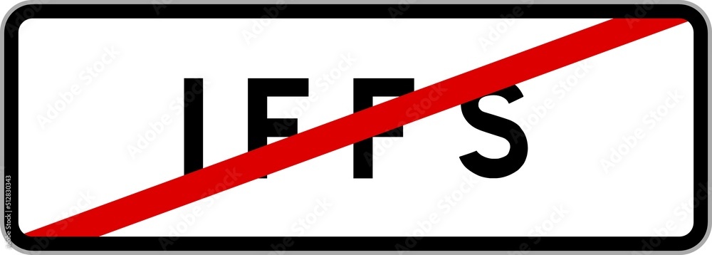 Panneau sortie ville agglomération Iffs / Town exit sign Iffs Panneau sortie ville agglomération Iffs / Town exit sign Iffs