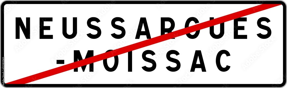 Panneau sortie ville agglomération Neussargues-Moissac / Town exit sign Neussargues-Moissac