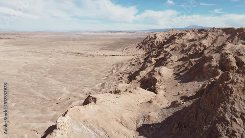 Drone flight over the Atacama Desert. Chile