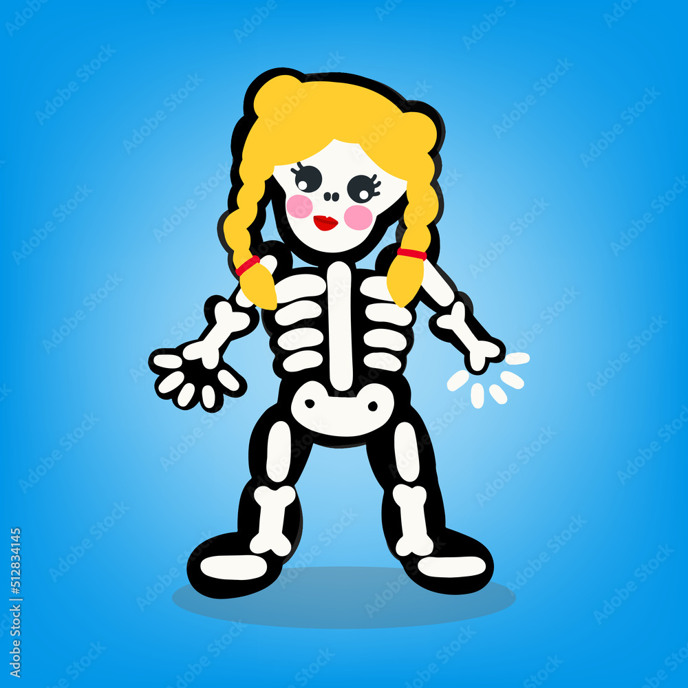 skeleton ghost of woman, Halloween character