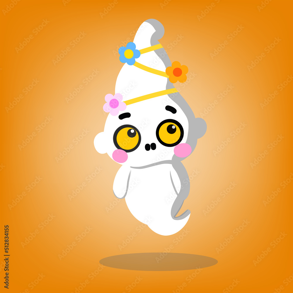 cute young ghost Halloween character cute young ghost Halloween character