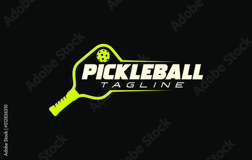 pickleball logo vector graphic for any business especially for sport team, club, community. photo