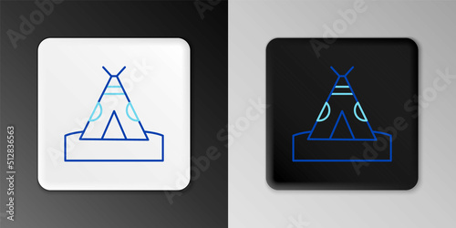 Line Traditional indian teepee or wigwam icon isolated on grey background. Indian tent. Colorful outline concept. Vector