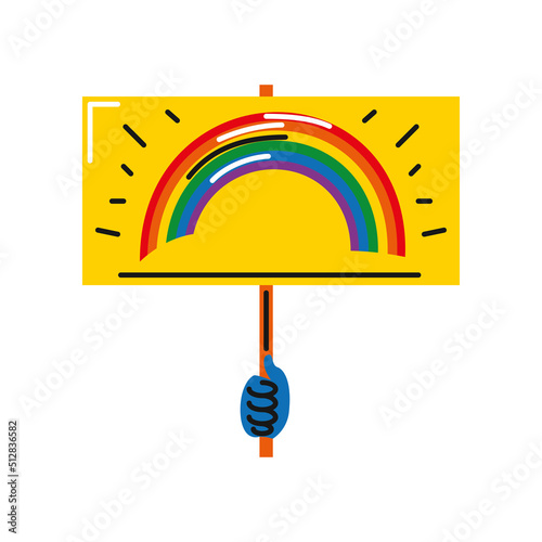 hand with LGBT placard