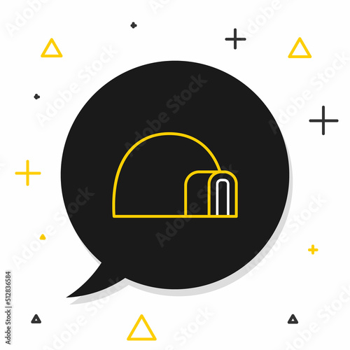 Line Igloo ice house icon isolated on white background. Snow home, Eskimo dome-shaped hut winter shelter, made of blocks. Colorful outline concept. Vector