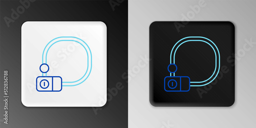 Line Bicycle lock U shaped industrial icon isolated on grey background. Colorful outline concept. Vector