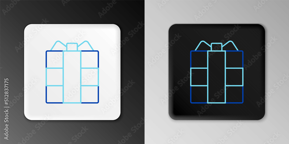 Line Gift box icon isolated on grey background. Colorful outline concept. Vector