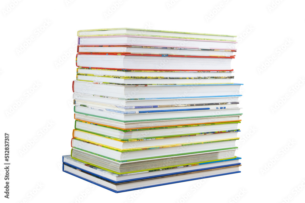 Stack of educational children books and fairy tales, isolated on white background. Stack of educational children books and fairy tales, isolated on white background.
