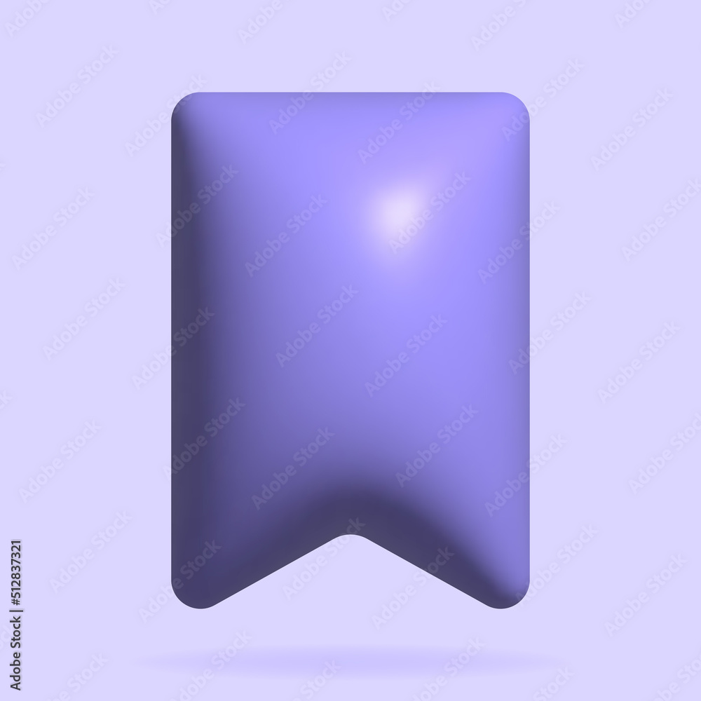 Bookmark 3d icon. Vector illustration isolated on white background Bookmark 3d icon. Vector illustration isolated on white background