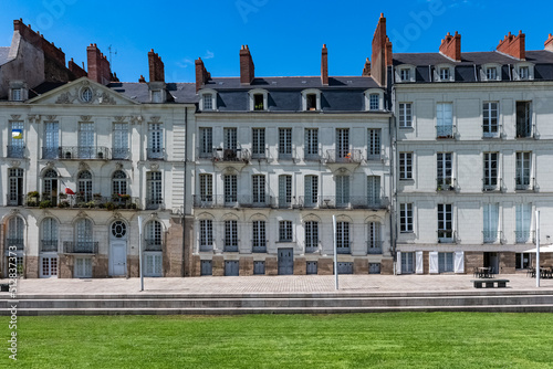 Fototapeta Naklejka Na Ścianę i Meble -  Nantes, beautiful city in France, ancient crooked facades quai Turenne in the historic center
