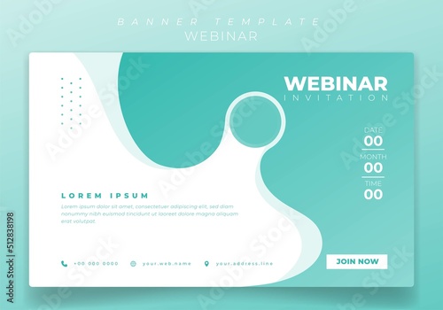 Banner template in green pastel with circle background for online advertisement