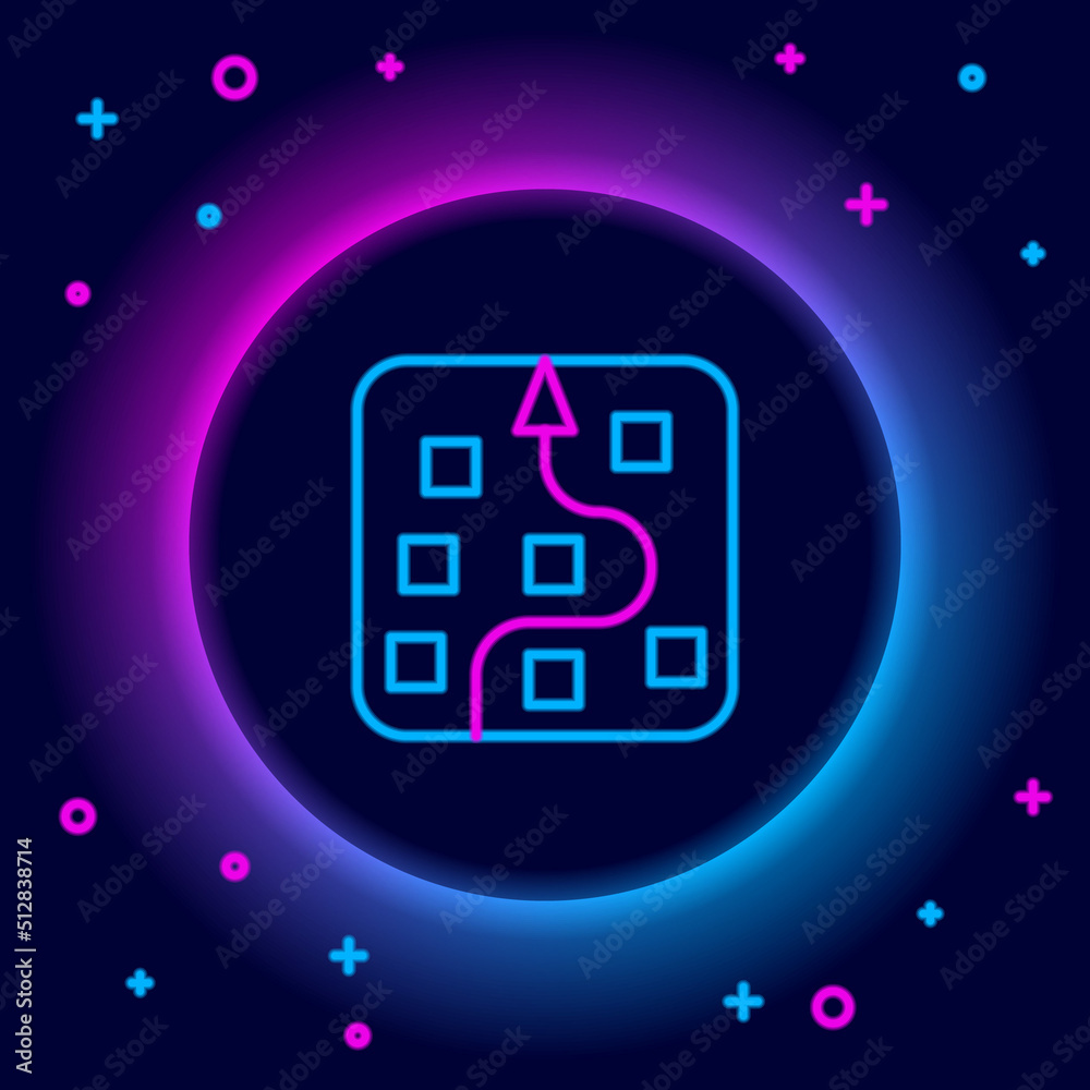 Glowing neon line Neural network icon isolated on black background. Artificial intelligence AI. Colorful outline concept. Vector Glowing neon line Neural network icon isolated on black background. Artificial intelligence AI. Colorful outline concept. Vector