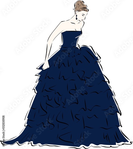 ウェディングドレスを着た女性