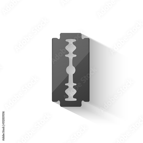 Razorblade Icon Silhouette on white background, blades in flat design, vector illustration