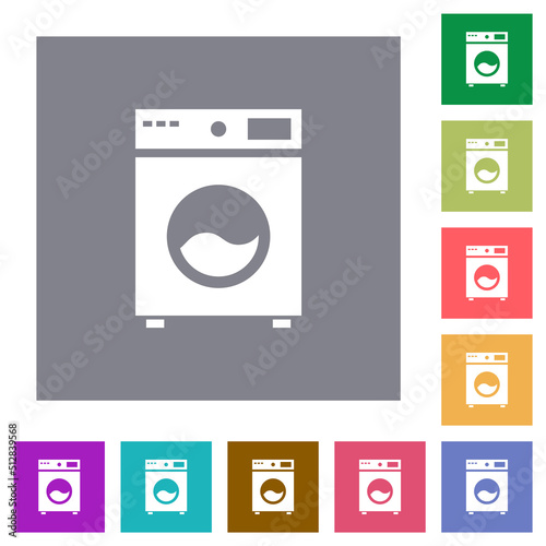 Washing machine square flat icons