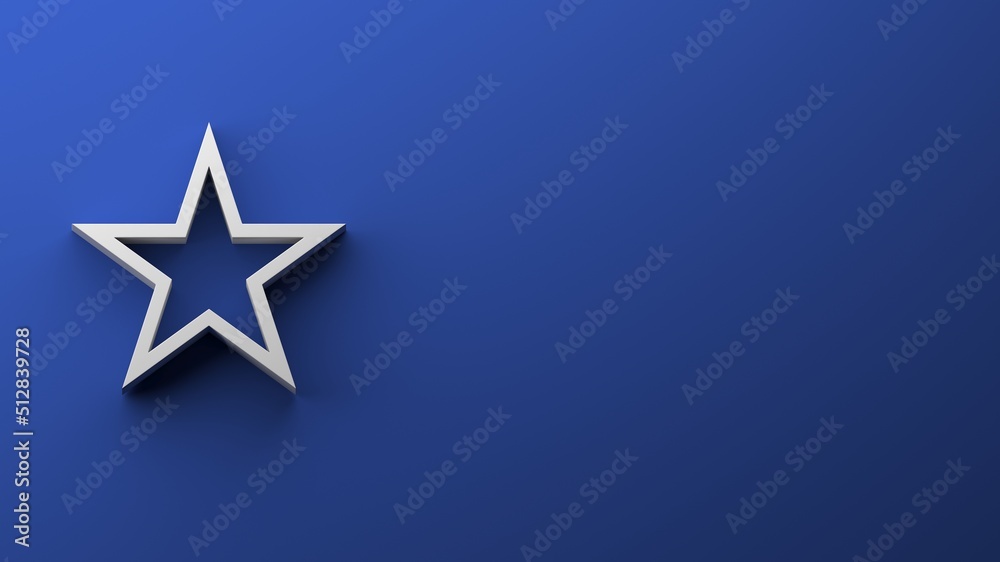 Star business presentation template with copy space. to personalize white and blue colors