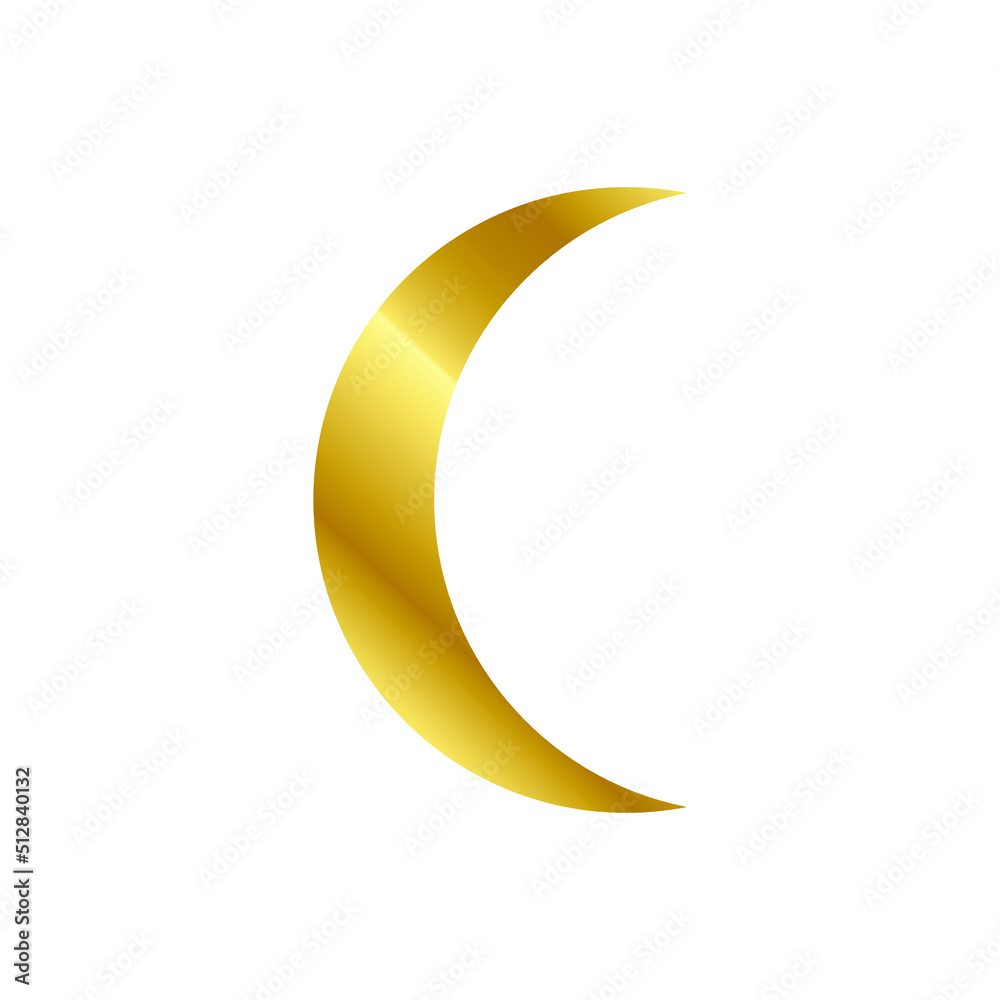 Magic gold moon. Graphic elements for astrology. Golden moon icon illustration isolated on white background. Vector EPS 10 Magic gold moon. Graphic elements for astrology. Golden moon icon illustration isolated on white background. Vector EPS 10