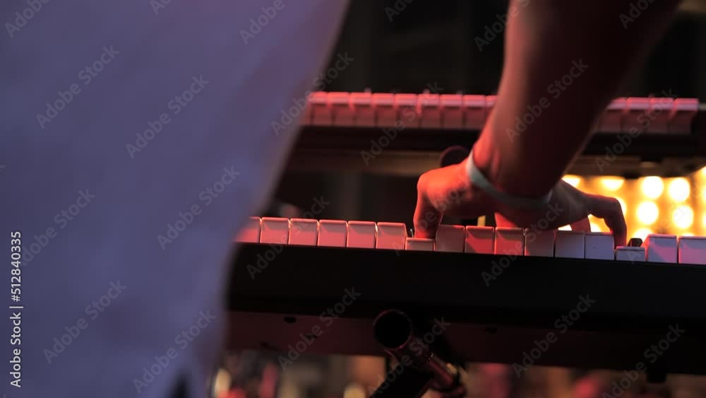 Pianist playing on stage