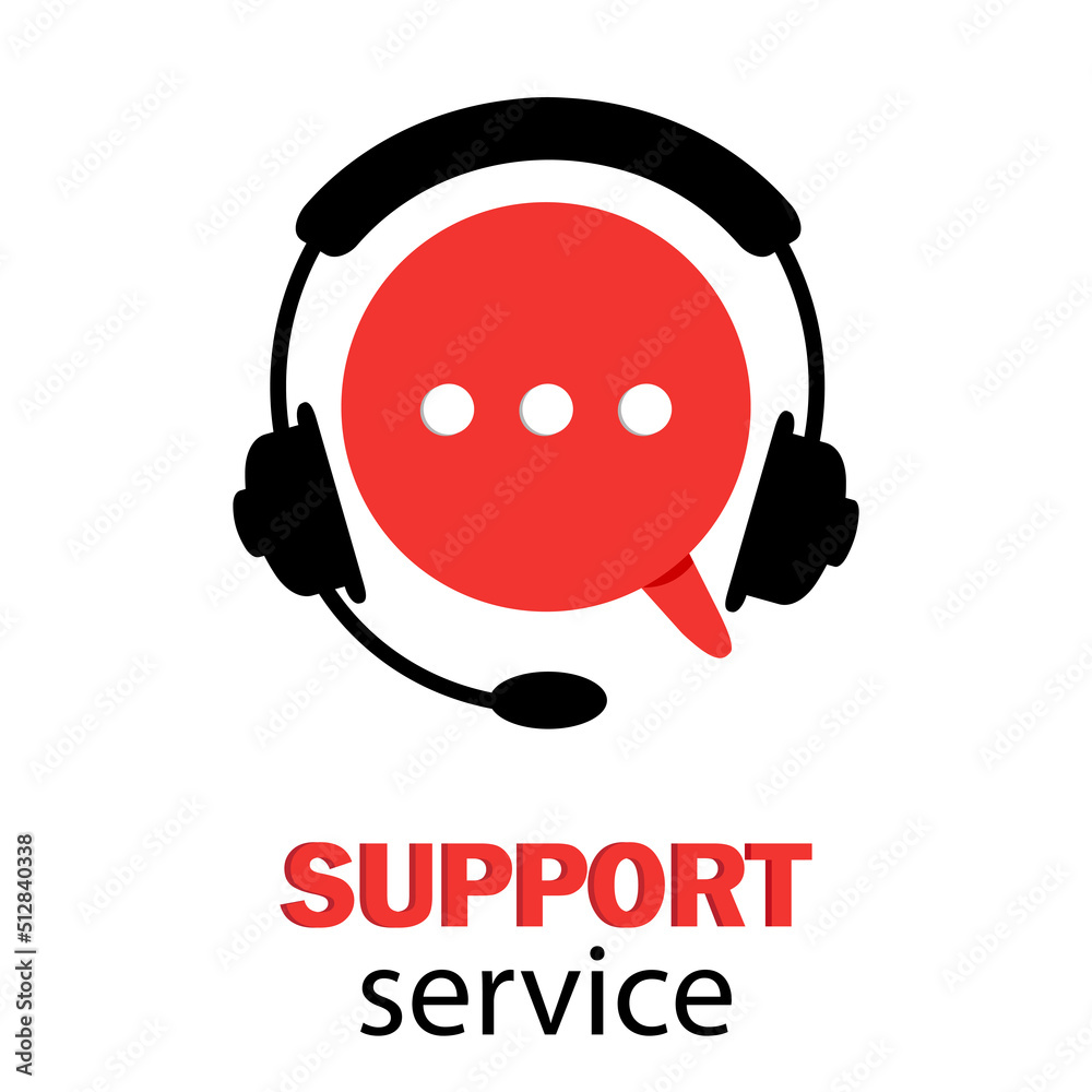 Support service with headphones. Customer support icon. Consulting, telemarketing, consultant, secretary concept of consultation, telemarketing, consultant, secretary. vector design illustration Support service with headphones. Customer support icon. Consulting, telemarketing, consultant, secretary concept of consultation, telemarketing, consultant, secretary. vector design illustration
