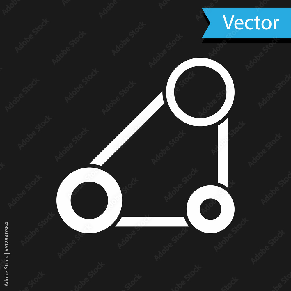 White Timing belt kit icon isolated on black background. Vector White Timing belt kit icon isolated on black background. Vector