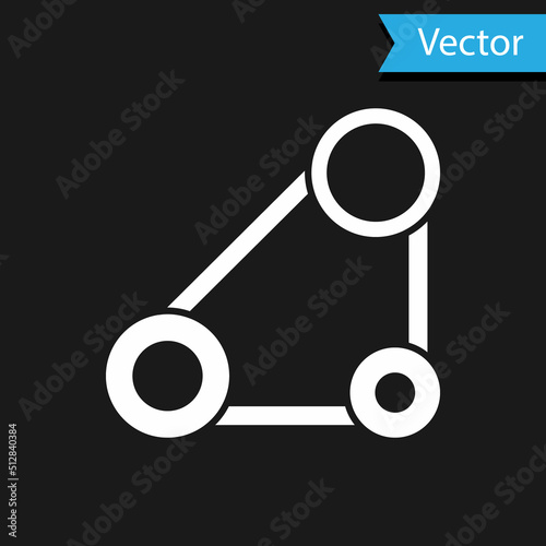 White Timing belt kit icon isolated on black background. Vector