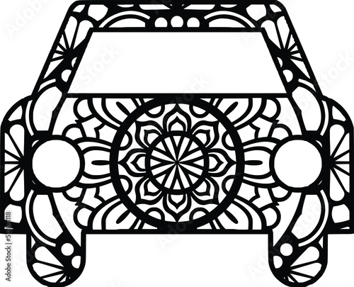 Mandala design. You can change the color and size of the design. Will fit well as a design on a shirt or in your shadow box. You can also use laser cutters like Cricut, Glowforge