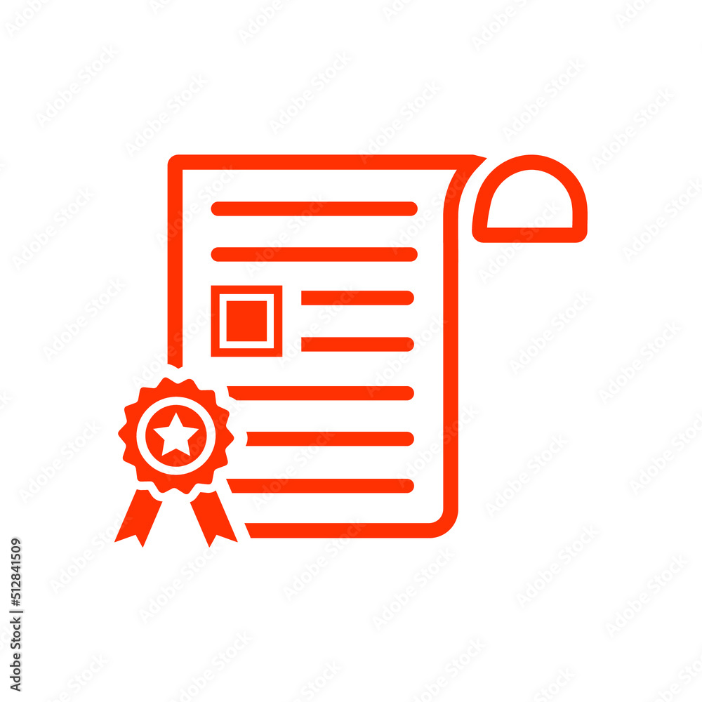 Agreement, business, certificate icon. Orange vector design. Agreement, business, certificate icon. Orange vector design.