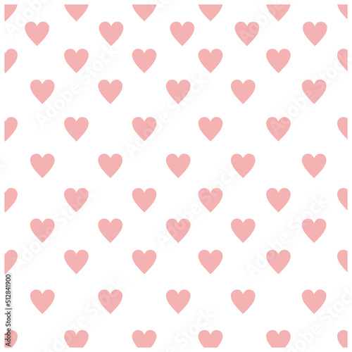 Heart seamless pattern  endless texture. Pink hearts on white background