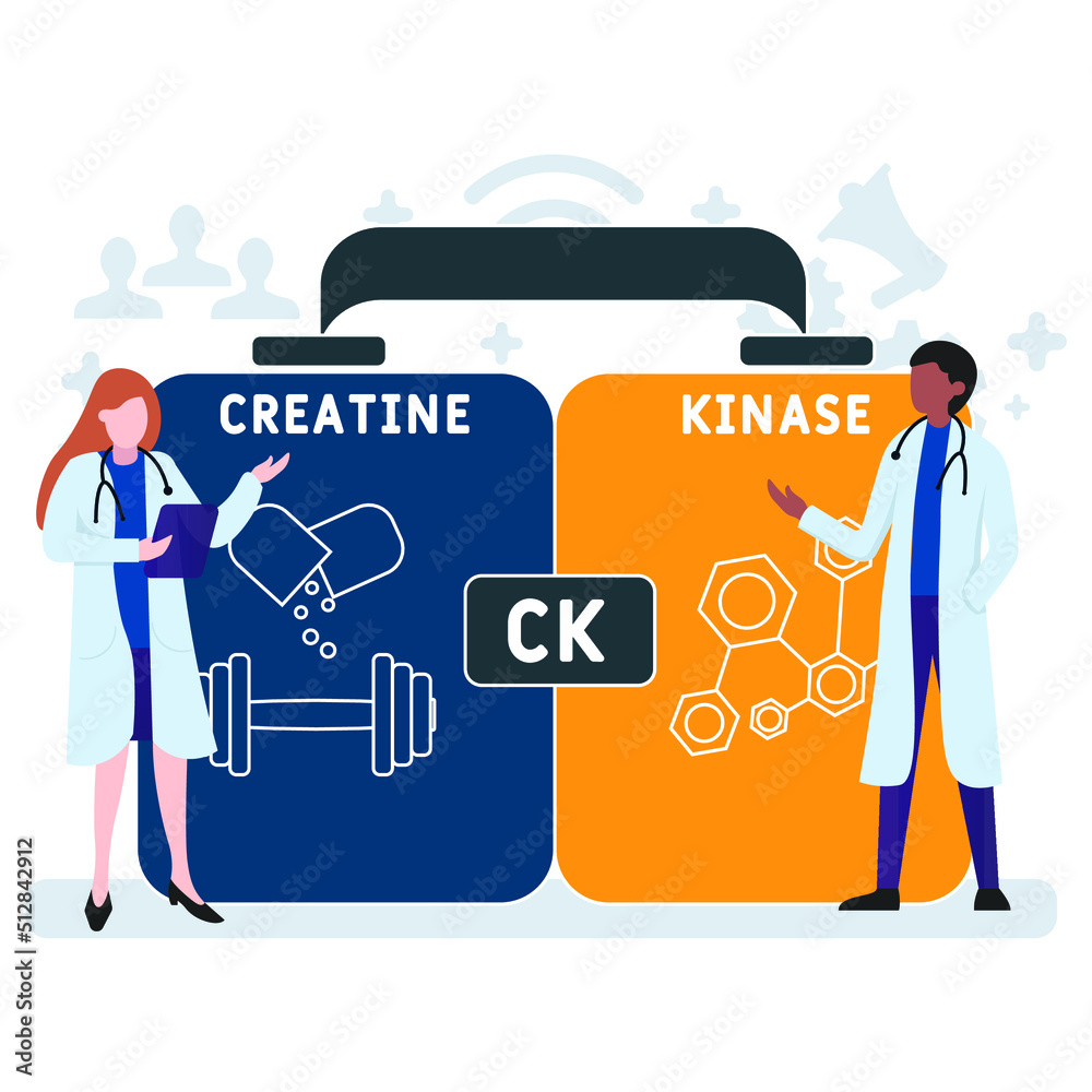CK Creatine Kinase acronym. business concept background.  vector illustration concept with keywords and icons. lettering illustration with icons for web banner, flyer, landing pag