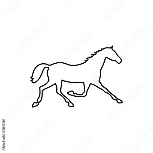 horse silhouette vector. Line art racehorse with premium horse logo vector