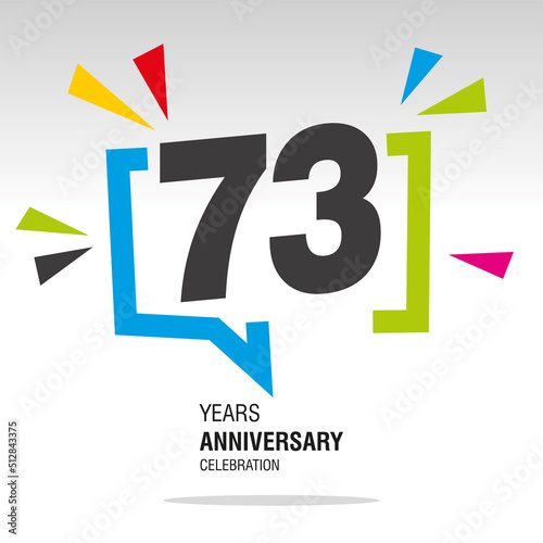 Wallpaper Mural 73 Years Anniversary celebration colorful white modern number logo icon banner Torontodigital.ca