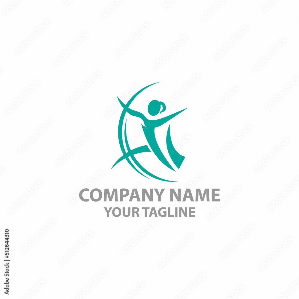Women Health Logo Template Design,Outline woman silhouette, ice rink vector illustration. Women Health Logo Template Design,Outline woman silhouette, ice rink vector illustration.