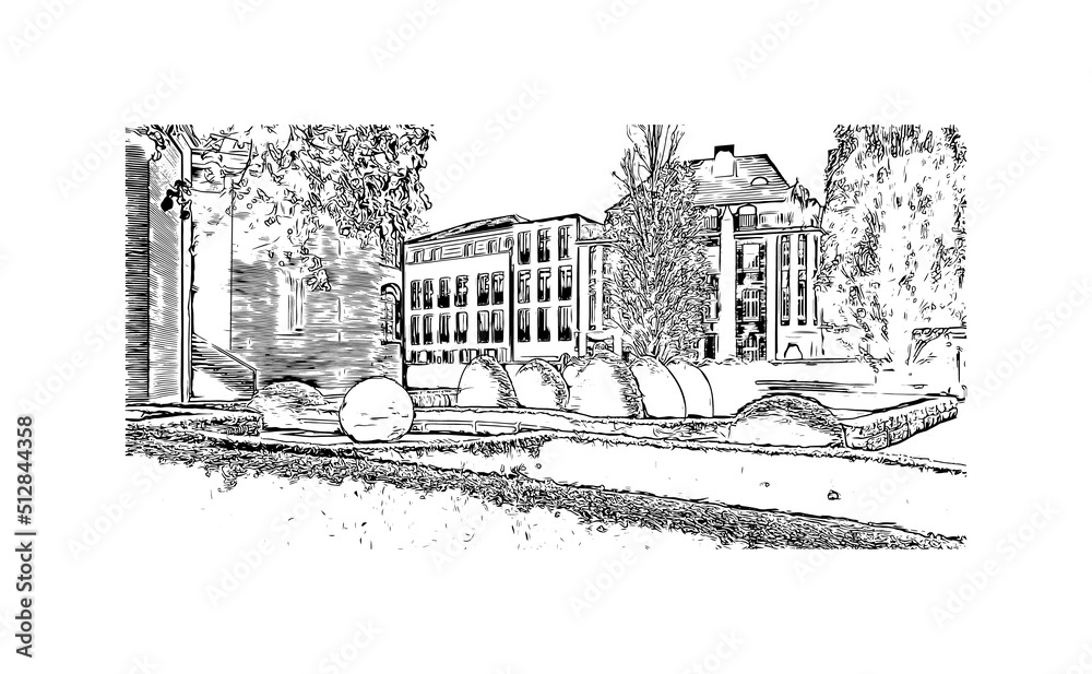 Building view with landmark of Munster is the
city in Germany. Hand drawn sketch illustration in vector. Building view with landmark of Munster is the
city in Germany. Hand drawn sketch illustration in vector.