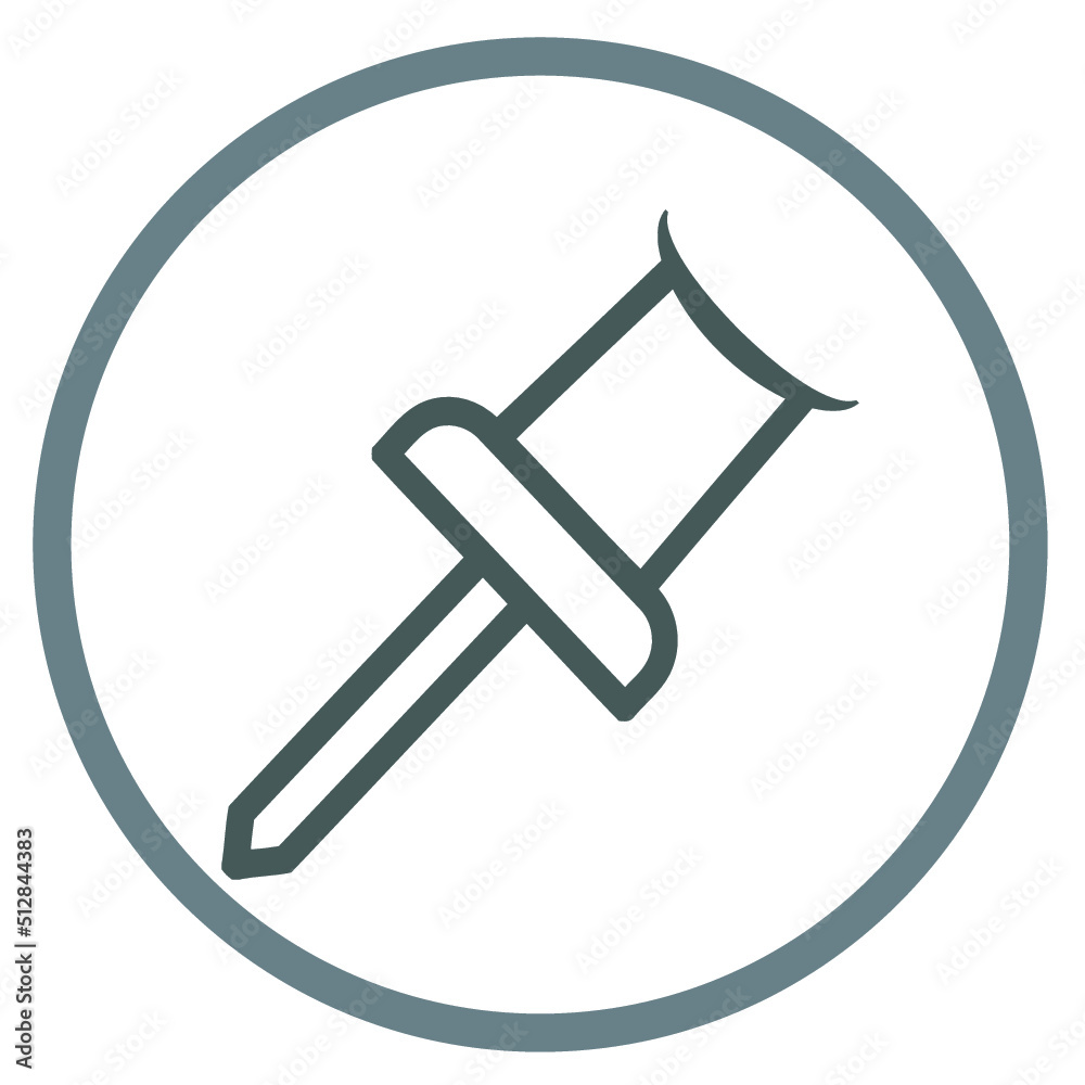 Push pin icon in black color on a white background
Push pin icon in black color on a white background