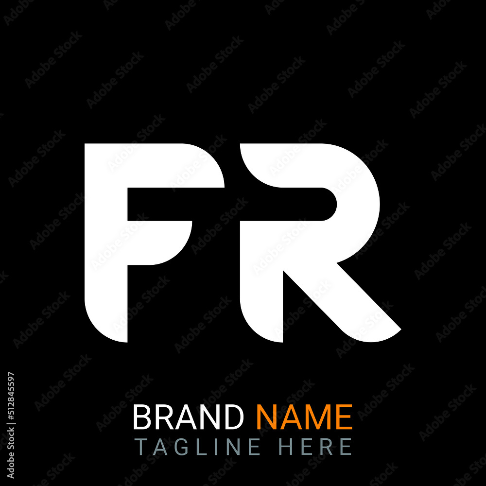 Fototapeta premium Fr Letter Logo design. black background.
